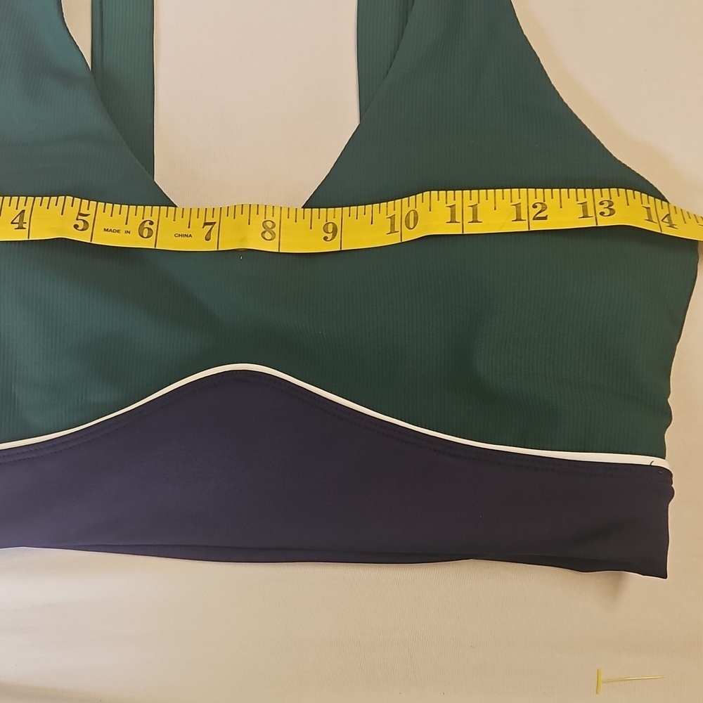 Willo- By Anthropologie Women's M  Green and Black Sports Bra with Racerback - Picture 3 of 8